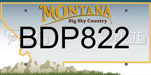 BDP822 Montana License Plate