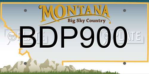 BDP900 Montana License Plate