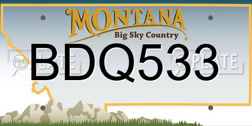 BDQ533 Montana License Plate