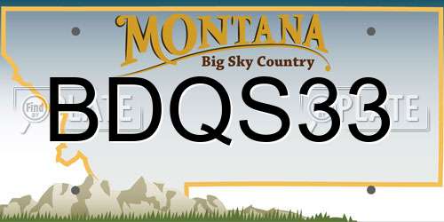 BDQS33 Montana License Plate
