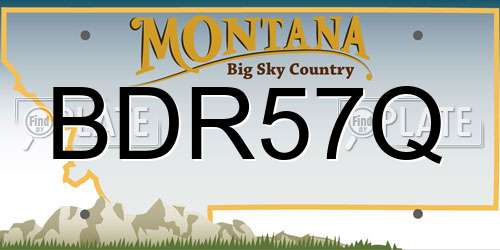 BDR57Q Montana License Plate