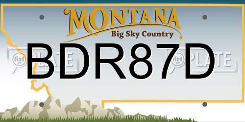 BDR87D Montana License Plate