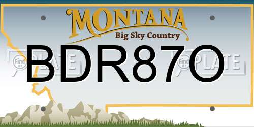 BDR87O Montana License Plate