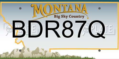 BDR87Q Montana License Plate