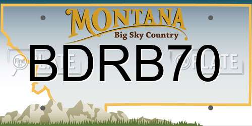BDRB70 Montana License Plate
