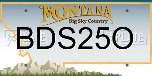 BDS25O Montana License Plate