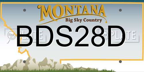 BDS28D Montana License Plate