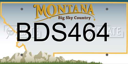 BDS464 Montana License Plate