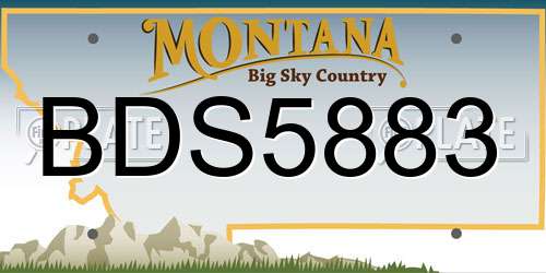 BDS5883 Montana License Plate