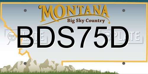 BDS75D Montana License Plate