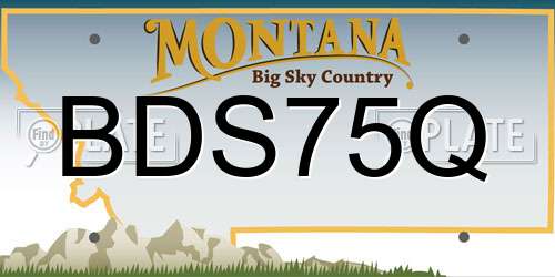 BDS75Q Montana License Plate