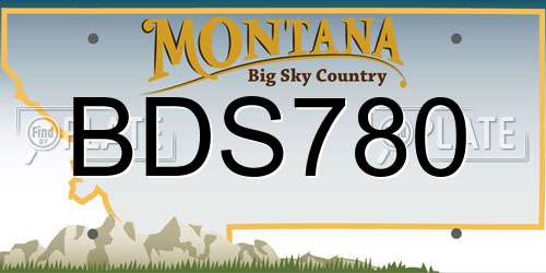 BDS780 Montana License Plate