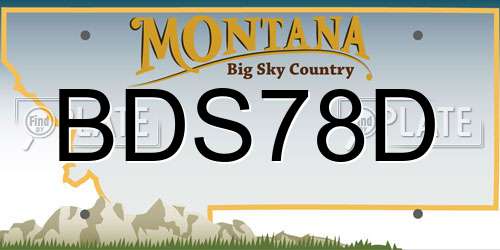 BDS78D Montana License Plate