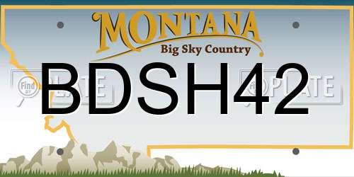 BDSH42 Montana License Plate