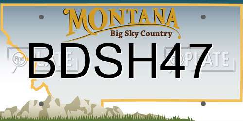 BDSH47 Montana License Plate