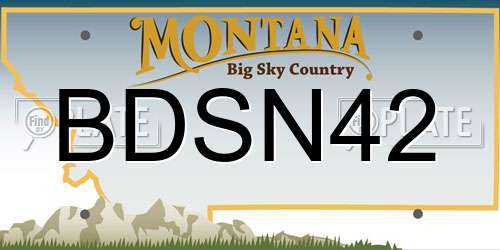 BDSN42 Montana License Plate