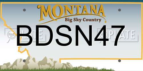 BDSN47 Montana License Plate