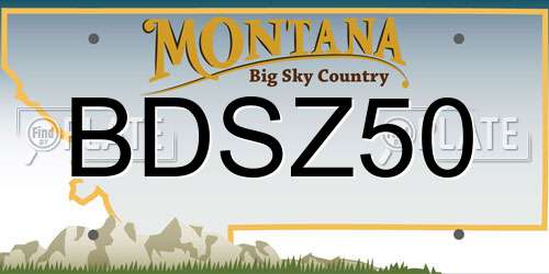 BDSZ50 Montana License Plate