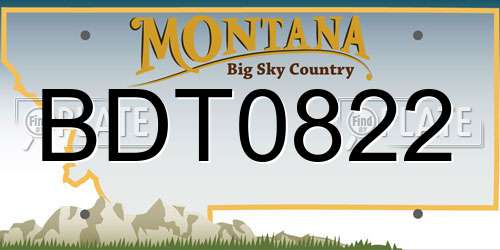 BDT0822 Montana License Plate