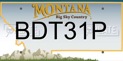 BDT31P Montana License Plate