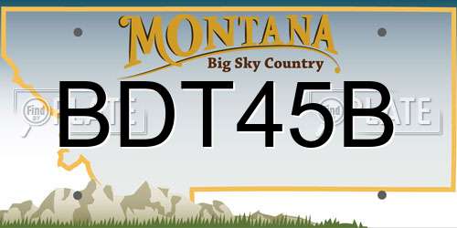 BDT45B Montana License Plate