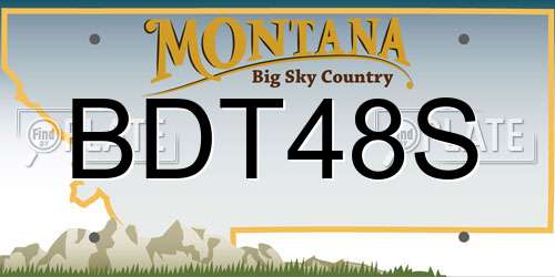 BDT48S Montana License Plate