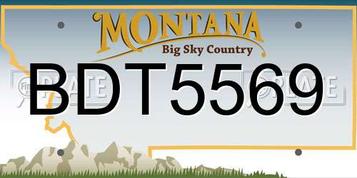 BDT5569 Montana License Plate