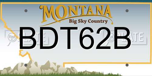 BDT62B Montana License Plate