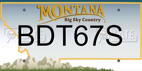 BDT67S Montana License Plate