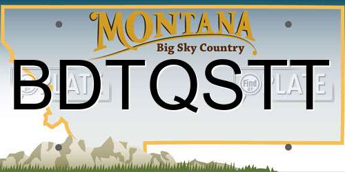 BDTQSTT Montana License Plate