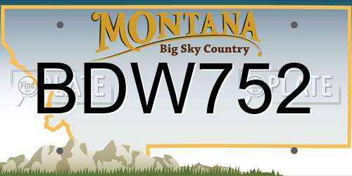 BDW752 Montana License Plate