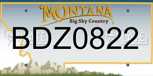 BDZ0822 Montana License Plate