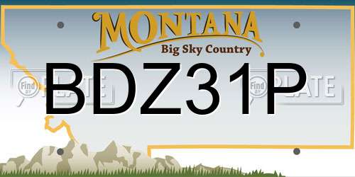 BDZ31P Montana License Plate