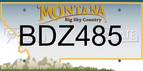 BDZ485 Montana License Plate