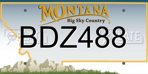 BDZ488 Montana License Plate