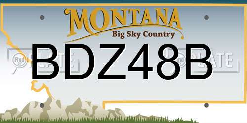 BDZ48B Montana License Plate
