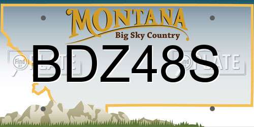 BDZ48S Montana License Plate