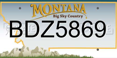 BDZ5869 Montana License Plate
