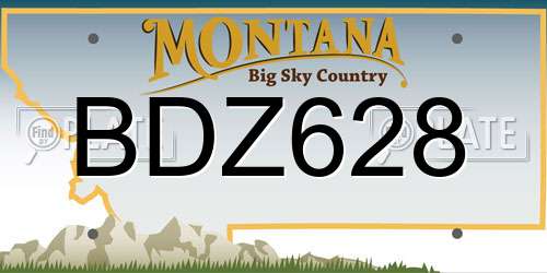 BDZ628 Montana License Plate