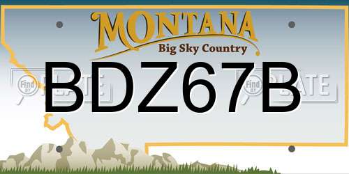 BDZ67B Montana License Plate