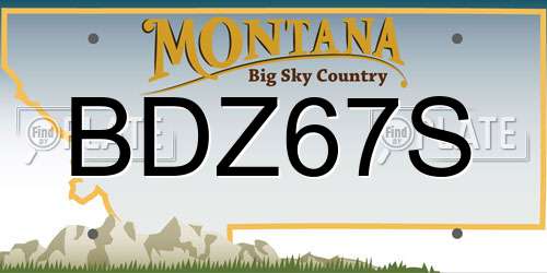 BDZ67S Montana License Plate