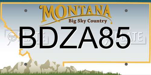 BDZA85 Montana License Plate