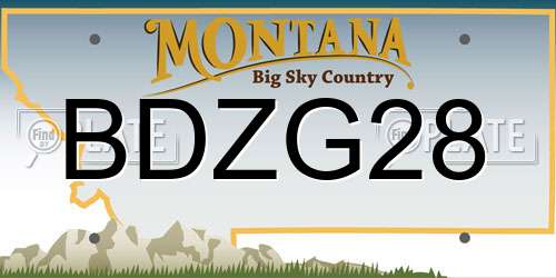 BDZG28 Montana License Plate