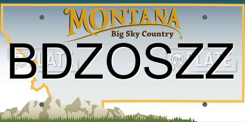 BDZOSZZ Montana License Plate