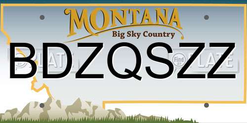 BDZQSZZ Montana License Plate