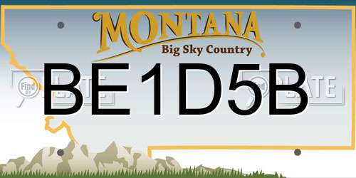 BE1D5B Montana License Plate