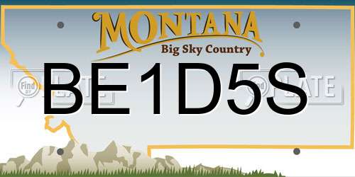 BE1D5S Montana License Plate