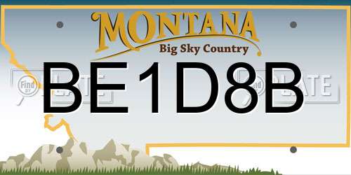 BE1D8B Montana License Plate