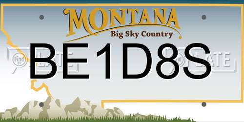 BE1D8S Montana License Plate