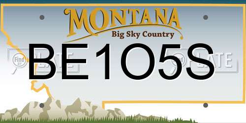 BE1O5S Montana License Plate